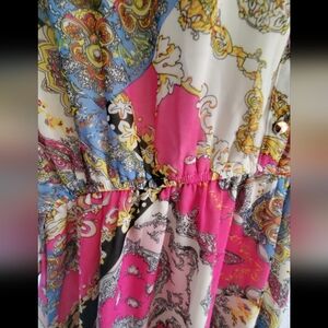 Umgee Pink and Blue Paisley Dress